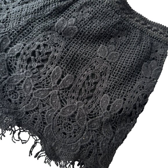 FIRE LOS ANGELES BOHEMIAN STYLE CROCHET SHORT SHORTS IN BLACK SZ S 100% COTTON - Picture 10 of 16